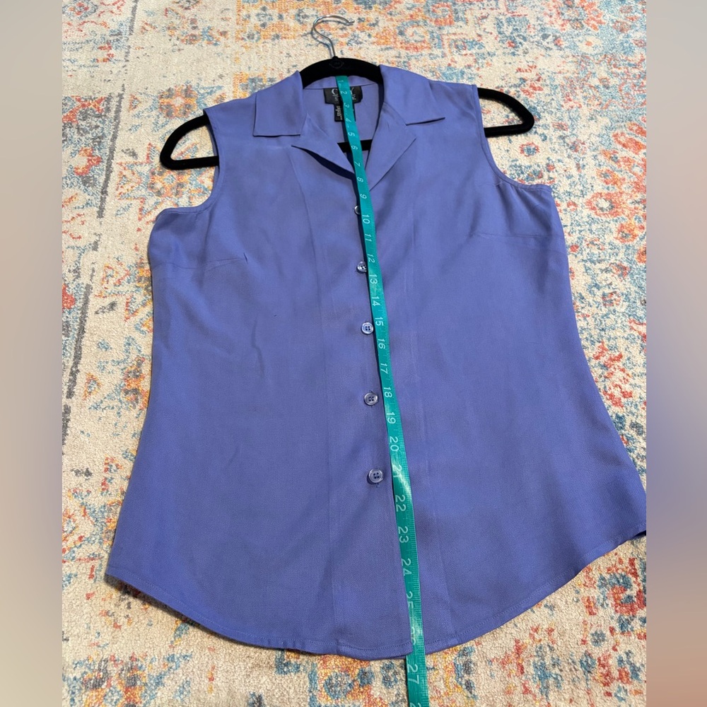 City Silk vintage purple sleeveless button-up top - Picture 5 of 5
